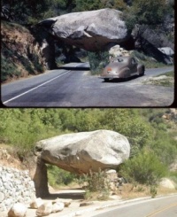 Tunnel Rock in Sequoia National Park, 1952 and 2020