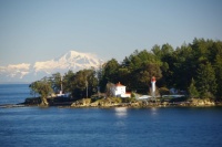 Mayne Island Lighthouse and Mt. Baker