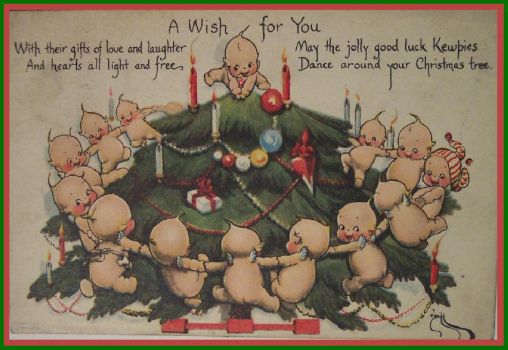 Vintage Kewpie Christmas Card