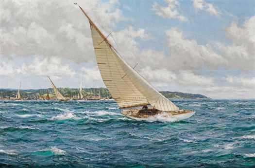 Solve Montague Dawson—Reef down: 6-metre yachts off the Isle of
