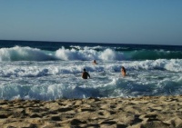 Aegean waves at Mesakti Beach, Greece