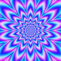 Fractal Star Flower in Blue and Pink