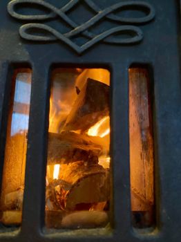 A fire in the wood stove