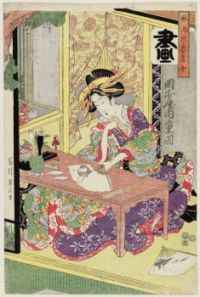 Shigeoka of the Okamotoya, from the series Fashionable Four Accomplishments