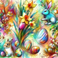 Easter Abstract  (resizable 9 to 306 pieces)