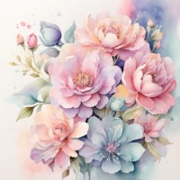 Pastel Watercolor Flowers