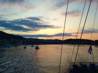 Leaving harbour at sunrise, Hvar, Croatia