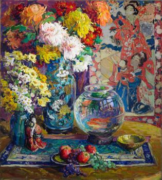Kathryn E. Cherry (American, 1870–1931) Fish, Fruits, and Flowers (1923)