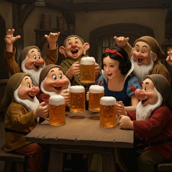 Solve Snow White and the Seven Dwarfs jigsaw puzzle online with 600 pieces
