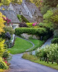 Cottages in Bibury, Gloucestershire, England