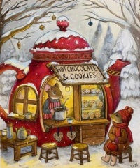 Seasonal Art - Winter - Cosy Creatures - Teapot snowy home 2 (12 - 143 Pieces)