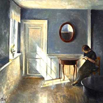 Solve Peter Ilsted (Danish, 1861–1933), Interior with Sunlight Through ...