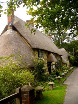 Thatch and Staddle Stones, Wherwell, Hampshire.  Photoo by Colin Smith