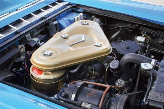 1957 Cadillac Eldorado Brougham blue engine batwing air cleaner