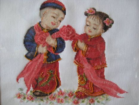 cross stitches - chinese wedding