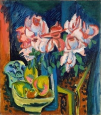 Pink Roses (1918) Ernst Ludwig Kirchner (German, 1880-1938)
