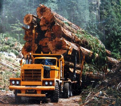 Solve Pacific Logging truck jigsaw puzzle online with 132 pieces