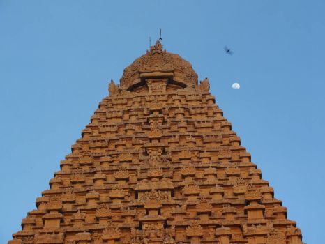Thanjavur -  temple at moonrise