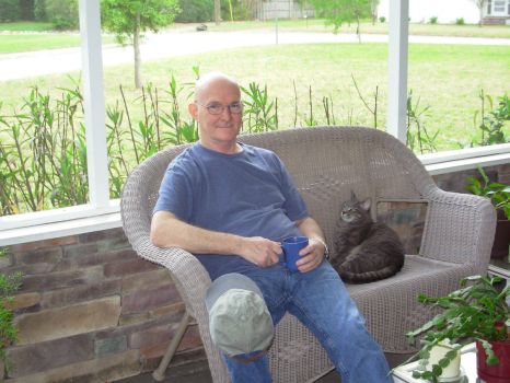 David and his cat Gimpy