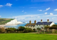 The Seven Sisters Cliffs in South Downs National Park, in East Sussex, UK