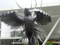 statue in front of resort in Suva