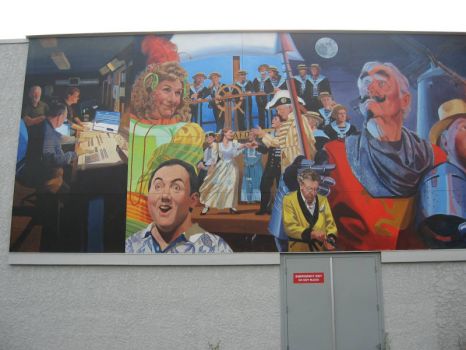 Close up of mural on the wall of our Town's theatre 1 of 3