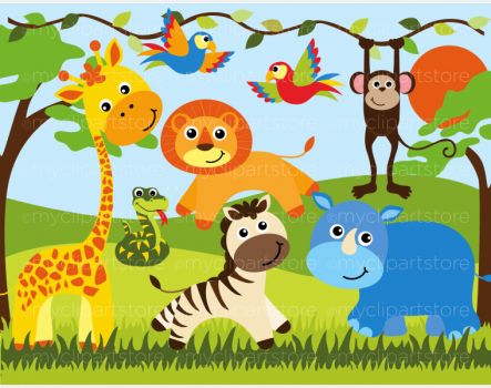 Solve Clipart-Safari-Animals ( wild safari animals ☺ ) Theme jigsaw ...