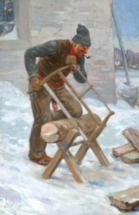 Henri Julien (Canadian, 1852–1908), The Woodcutter (1906)