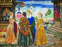 Boris Kustodiev (Russian, 1878–1927), Merchant Wives (1912)