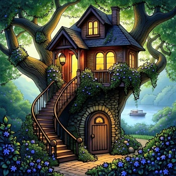 Jigsaw Puzzle | 144 pieces | Pretty treehouse... | Jigidi