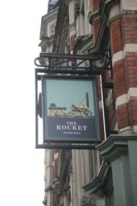 Pub sign for the Rocket