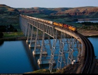 Longest and highest railroad bridge on the Union Pacific Railroad system.