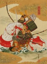 Japanese warrior on horse back
