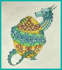 Self-colored drawings. Zelf gekleurde tekeningen.