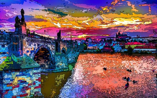 Colorful Prague Sunset