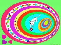Ovals - A Playful White Cat (Oct17P67)