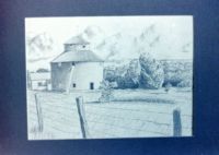 Photo of a drawing, of that barn in Saginaw, Missouri