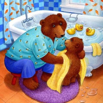 Bath Time Bear 1000 Piece Jigsaw Puzzle - Colorful Rainbow Bear In Bathtub, 23.85x23.85 Inches, For Adults & Families