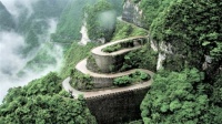 High mountain road in Tianmen National Park, China