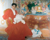 Carl Larsson (Swedish, 1853–1919), Mrs Dora Lamm and Her Two Eldest Sons (1903)