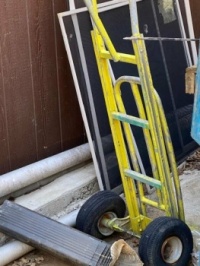 Yellow flat truck