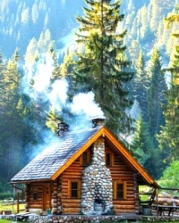Cabin at the Edge of the Mountains....