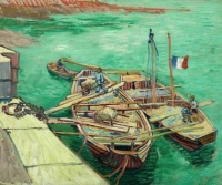 Vincent van Gogh (Dutch, 1853–1890), Quay with Men Unloading Sand Barges (1888)