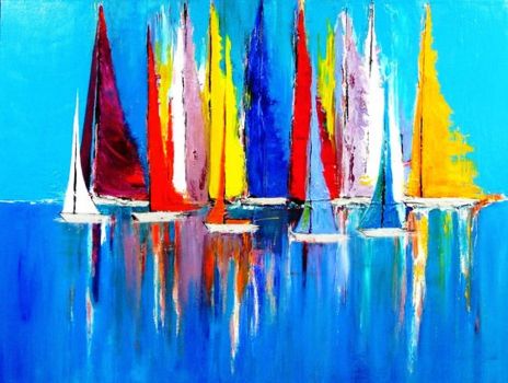 Solve Colorful Sails jigsaw puzzle online with 130 pieces