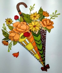 umbrella with flowers