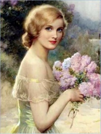 Albert Henry Collings (1868-1947) - Girl with Lilac
