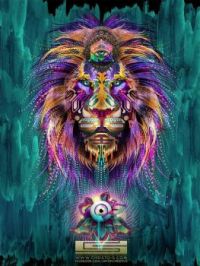 psychedelic lion
