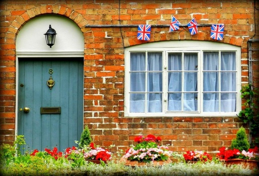 Anglie Britská Vlajka Vchod  Dveře