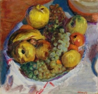Nature Morte, Trois Grappes De Raisin (1922) Pierre Bonnard (French, 1867-1947)