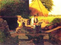 Catching Up on the News by Eastman Johnson